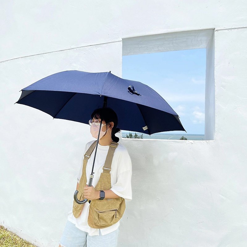 日本联名|8根骨轻量超大3人大伞面|露营素面自动直伞|抗UV防风 - 雨伞/雨衣 - 防水材质 