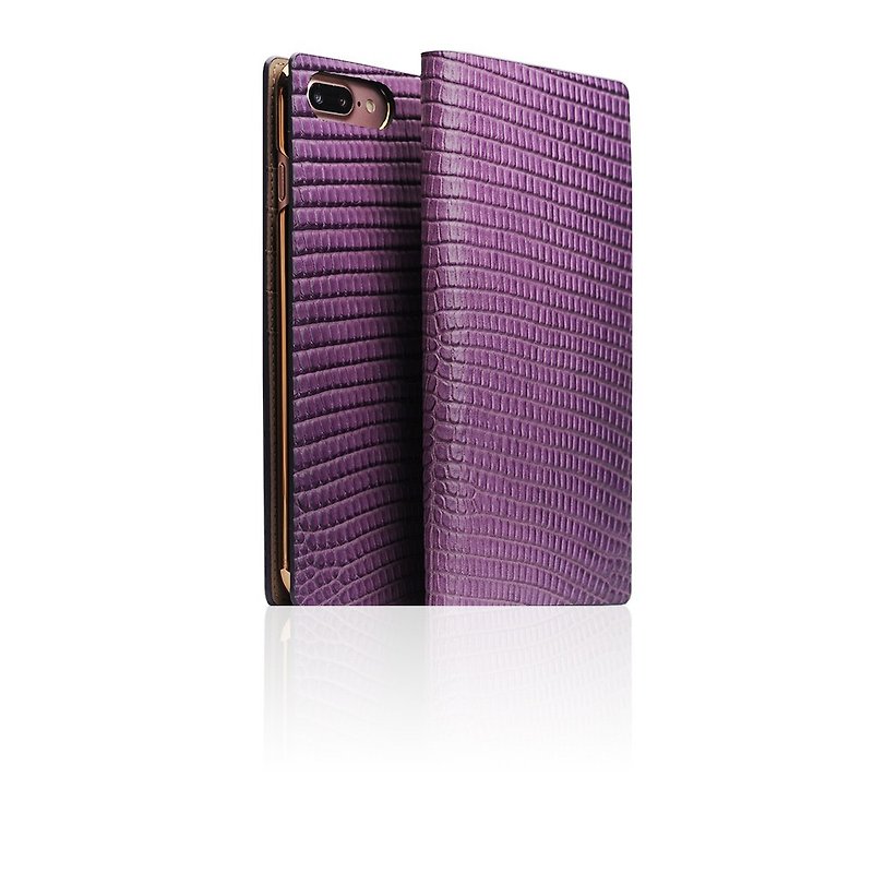 SLG Design iPhone 8 / 7 Plus D3 ILL 经典蜥蜴纹 真皮皮套-紫 - 手机壳/手机套 - 真皮 紫色