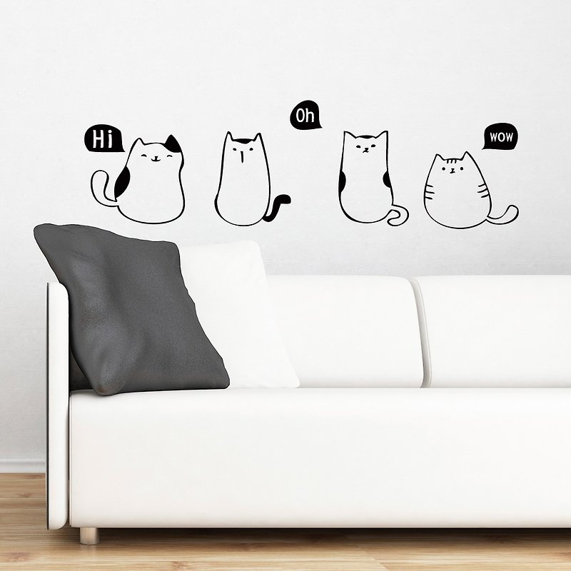 《Smart Design》创意无痕壁贴◆猫咪聚会 8色可选 - 墙贴/壁贴 - 纸 黑色