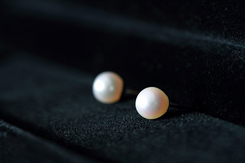 あこや真珠 一粒 スタッドピアス　14kgf - 耳环/耳夹 - 珍珠 白色
