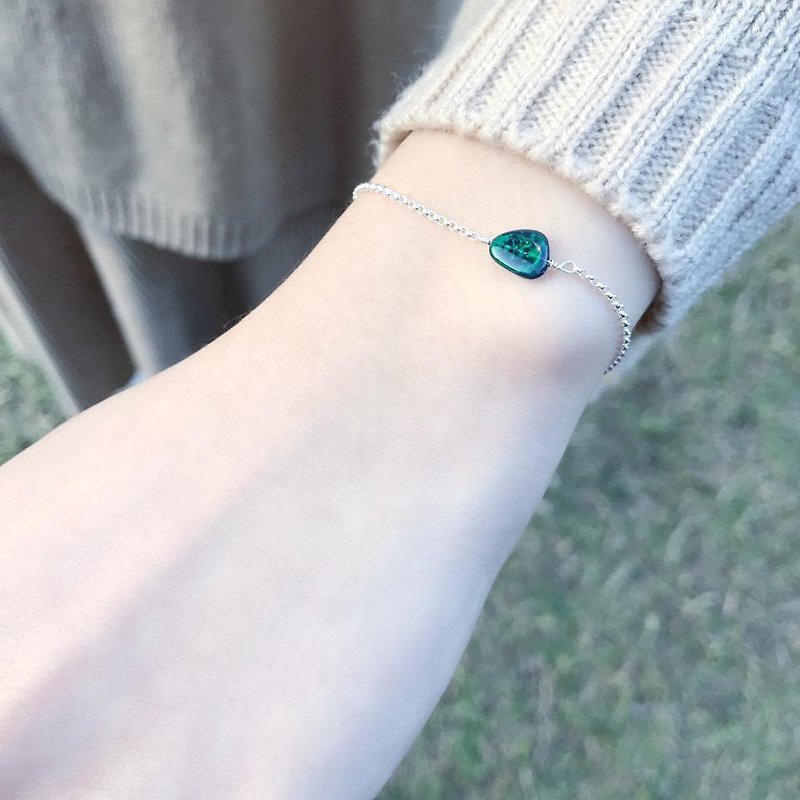 神秘黑欧泊宝石手链 - 手链/手环 - 宝石 绿色