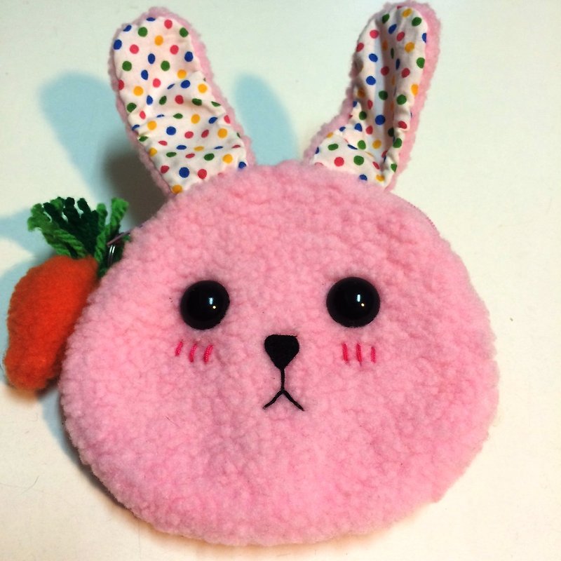 RABBIT LULU 兔子 零钱包  手创 兔奴专用 - 零钱包 - 棉．麻 粉红色