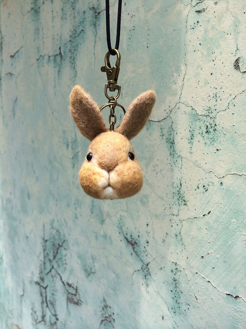 羊乐多羊毛毡乐园 土黄色兔子 吊饰 证件夹 - 玩偶/公仔 - 羊毛 
