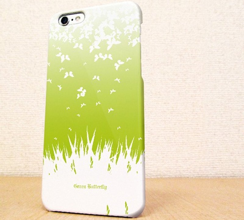 送料無料☆iPhone case GALAXY case ☆Green butterfly phone case - 手机壳/手机套 - 塑料 绿色