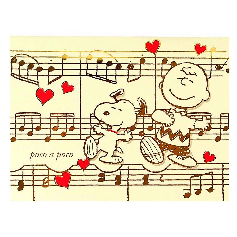 Snoopy与查理布朗在音符跳舞【Hallmark 立体卡片 多用途】 - 卡片/明信片 - 纸 金色