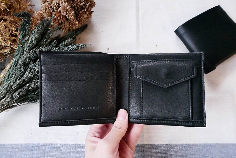 手工皮革短夹-黑色 - 皮夹/钱包 - 其他材质 黑色