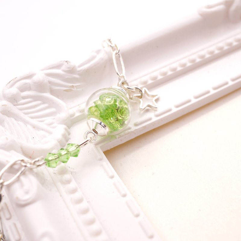 A Handmade  翠绿色玻璃球手链 - 颈链 - 宝石 