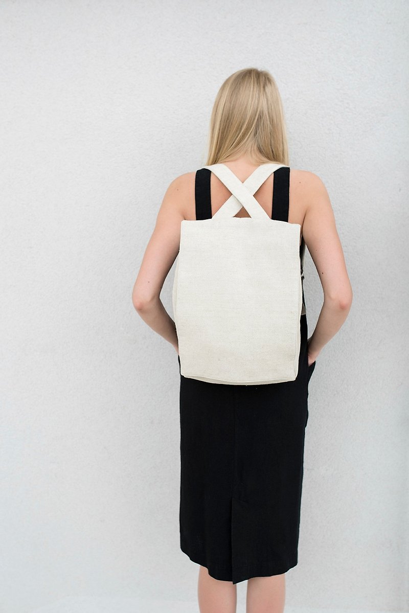 Linen Backpack Motumo – 17B2 - 后背包/双肩包 - 亚麻 