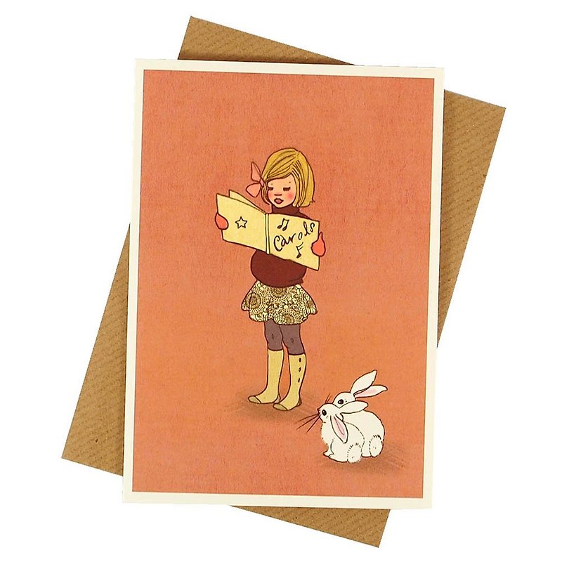 小女孩唱歌 耶诞卡片【1973卡片 圣诞节系列】 - 卡片/明信片 - 纸 