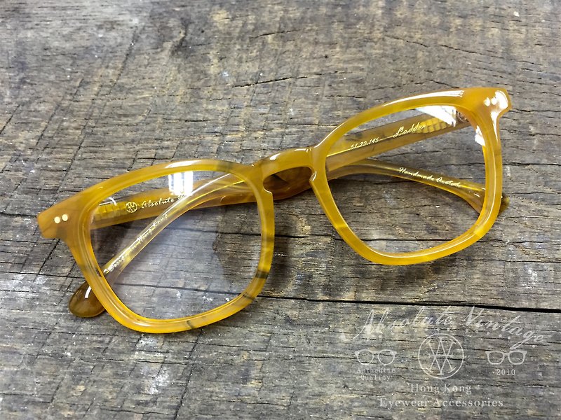 Absolute Vintage - 楼梯街(Ladder Street) 方型幼框板材眼镜 - Yellow 黄色 - 眼镜/眼镜框 - 塑料 