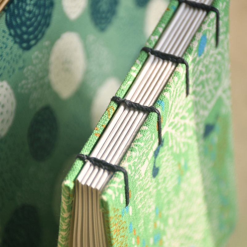 埃及科普特式缝法 | 定制化 手工书 - 书背 - 笔记本/手帐 - 纸 绿色