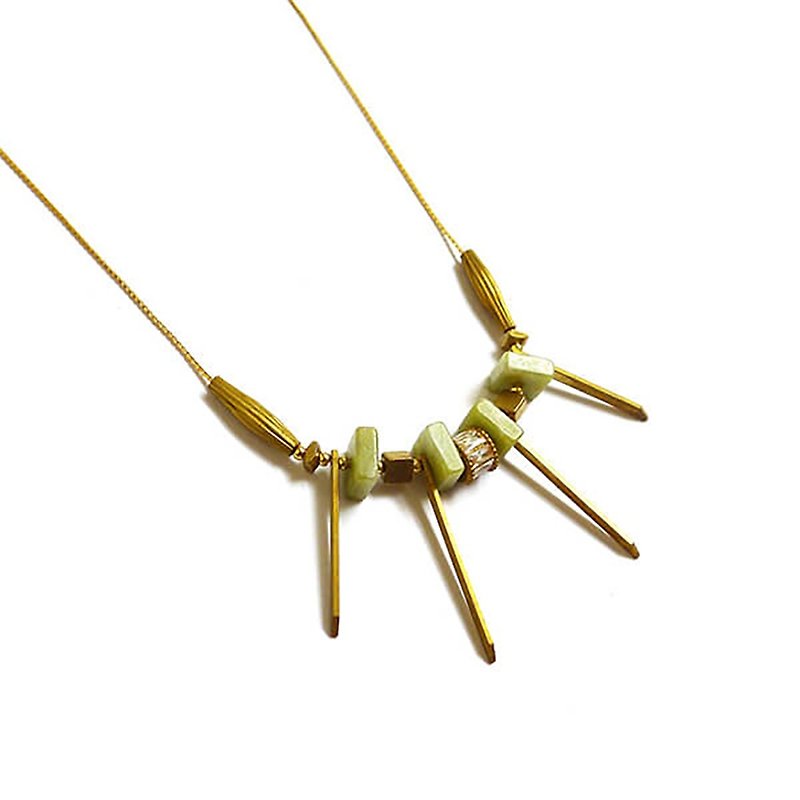 Ficelle |手工制作黄铜天然石手链 |【烈焰共生】和煦 – 项链 - 项链 - 宝石 