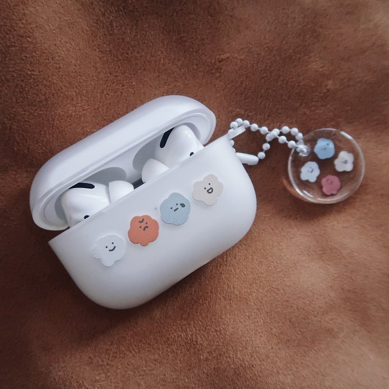 喜怒哀乐 雾面/透明 AirPods Pro 软耳机保护套 分体含吊饰 - 耳机收纳 - 塑料 白色