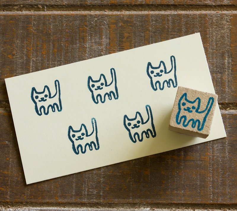 手刻 橡皮章 猫猫 印章 文具 手帐 - 印章/印台 - 橡胶 白色