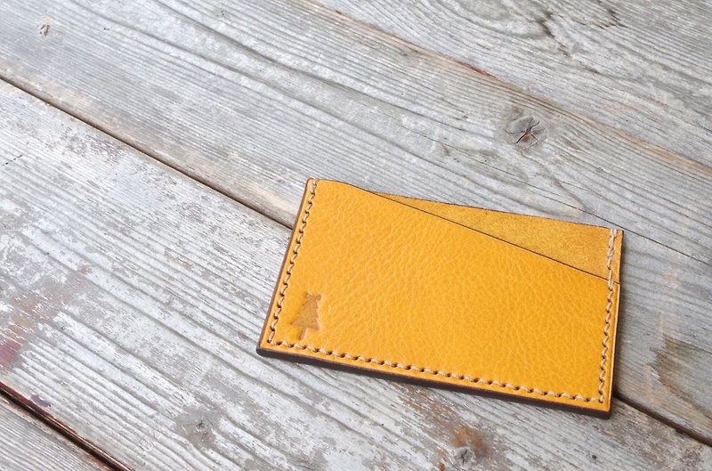 イタリアンレザーパスケース　イエロー／Italian leather pass case #yellow - 证件套/卡套 - 真皮 黄色