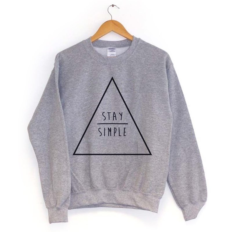 STAY SIMPLE-Triangle保持简单大学刷毛美国棉T-灰色 三角形 文青 艺术 设计 时髦 文字 时尚 - 男装针织衫/毛衣 - 棉．麻 灰色