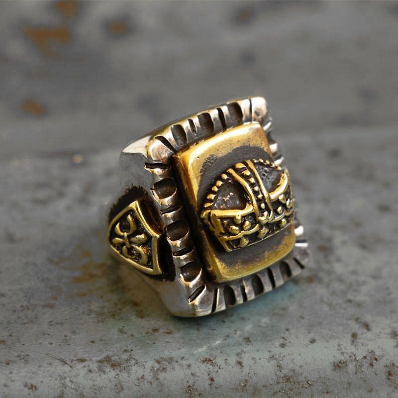 墨西哥骑自行车的人925纯银戒指男子复古自定义骷髅皇冠皇家925 - 戒指 - 其他金属 银色