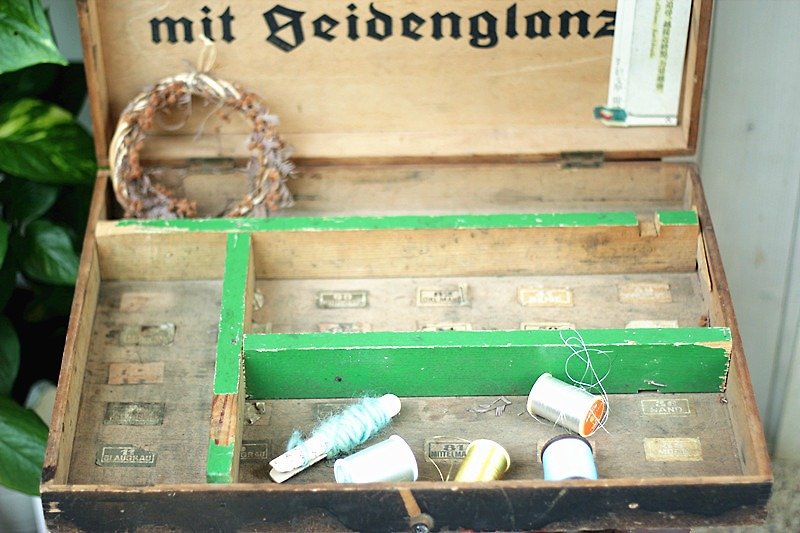 【好日恋物】德国  vintage百年古董 线轴放置盒 - 收纳用品 - 木头 咖啡色