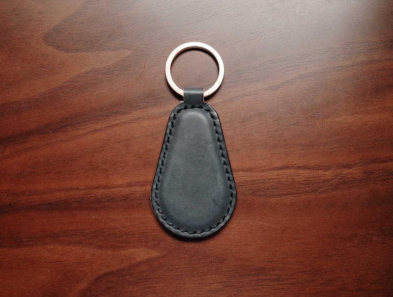 悠游卡晶片吊饰－钥匙圈B款－黑+蜡色 - 钥匙链/钥匙包 - 真皮 黑色