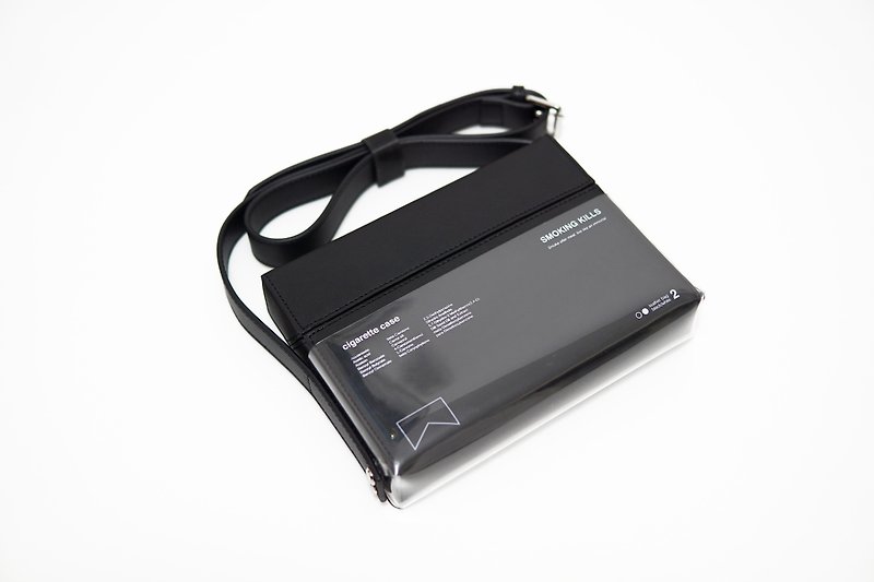 KAKY BAG 02-烟盒形肩包 - 侧背包/斜挎包 - 真皮 黑色