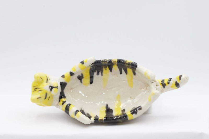 陶瓷猫碟子 - 花瓶/陶器 - 瓷 黄色