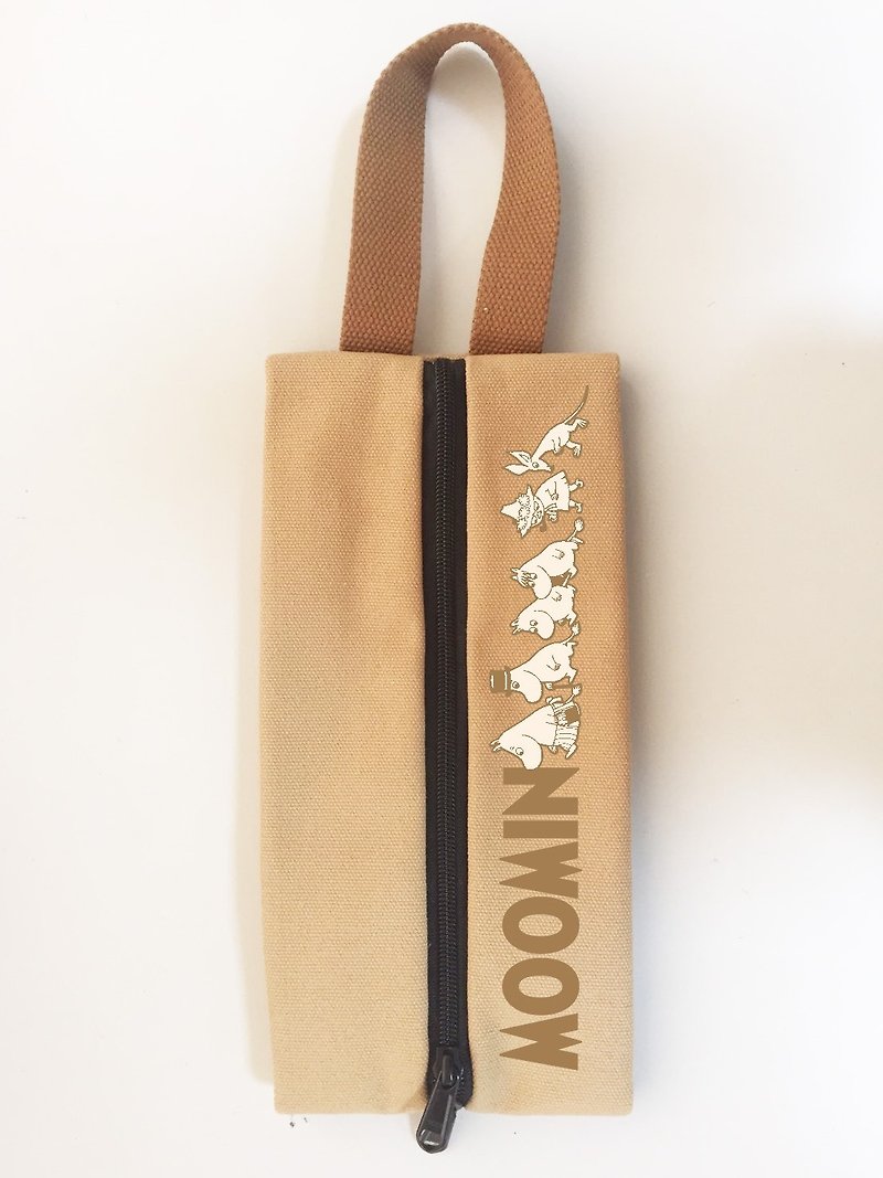 Moomin授权-多功能面纸包(卡其) - 纸巾盒 - 棉．麻 咖啡色