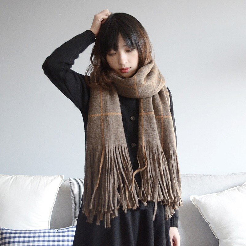 条格围巾|仿羊绒|独立品牌|Sora - 其他 - 聚酯纤维 