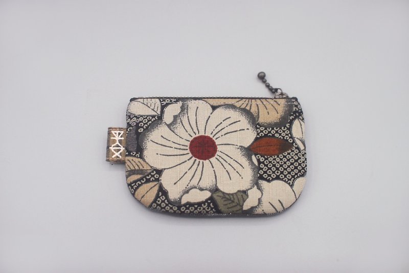 平安零钱包-日式花朵,双面双色,印章包 - 零钱包 - 其他材质 灰色