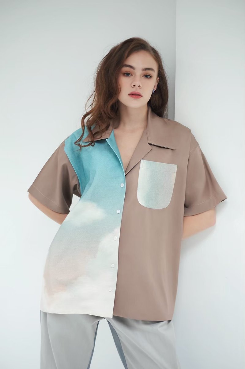 Vanilla Sky Short Sleeve Shirt - 女装衬衫 - 棉．麻 多色