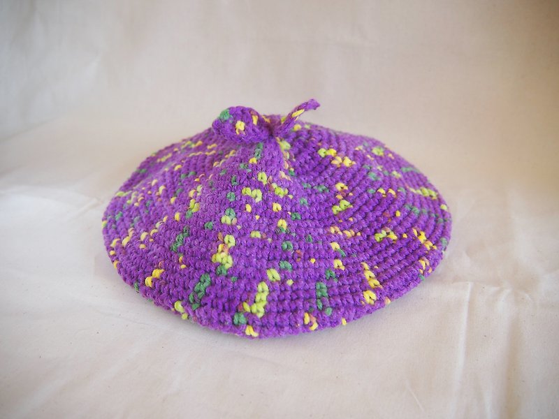 紫色葡萄-手勾贝蕾帽 - 帽子 - 羊毛 紫色