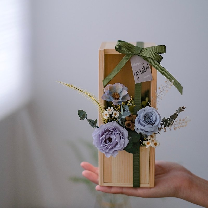 木盒永生花 - 干燥花/捧花 - 植物．花 蓝色