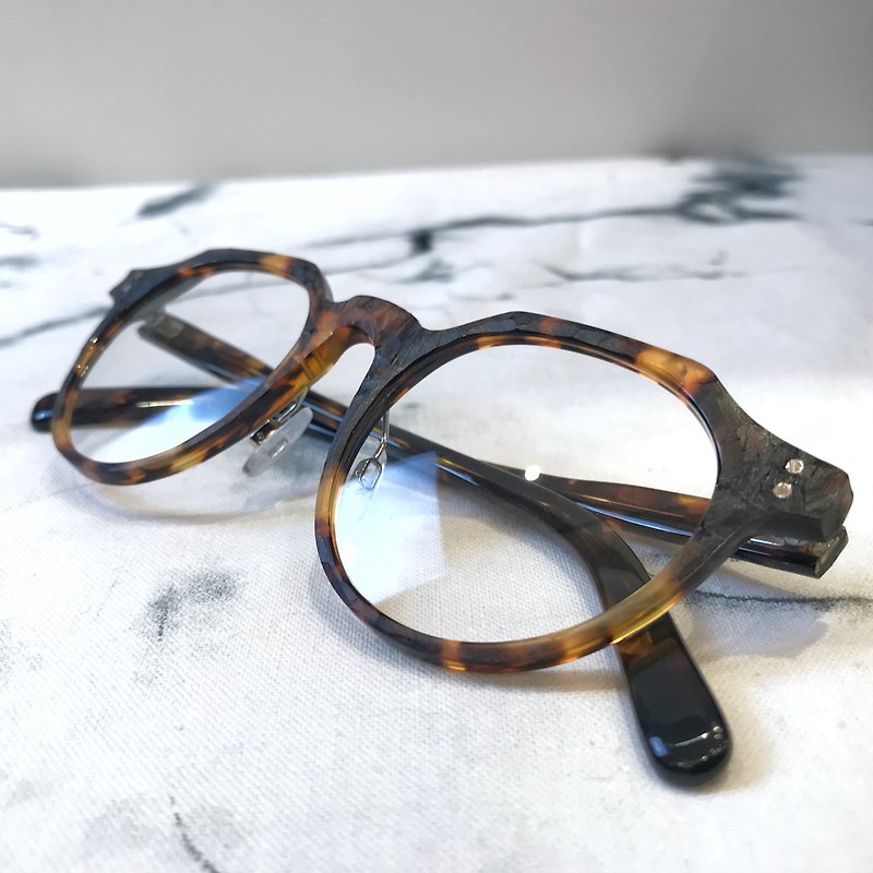 皇冠形玳瑁色复古眼镜框 日本手造 - 眼镜/眼镜框 - 其他材质 橘色