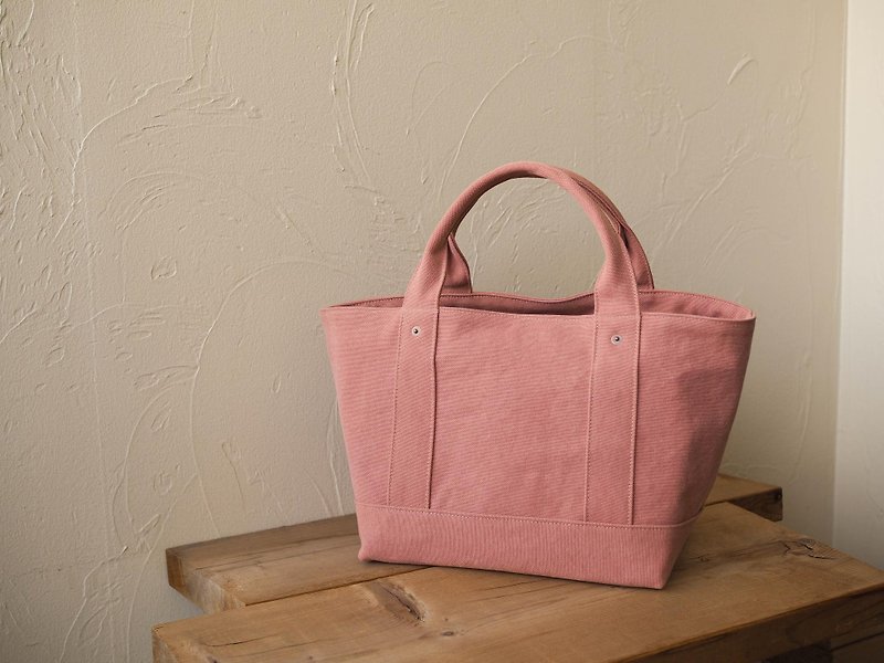 蓋付きしかくトートM（オールドローズ） - 手提包/手提袋 - 棉．麻 粉红色