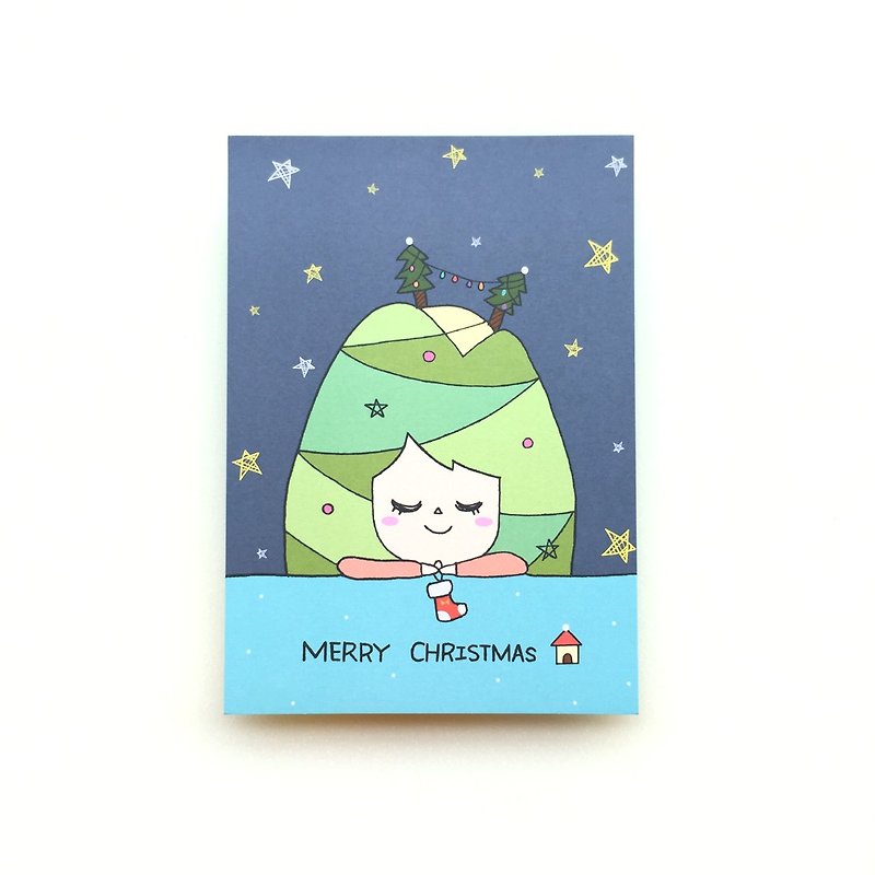 ✦Pista丘插画明信片✦ MERRY CHRISTMAS圣诞节快乐 - 卡片/明信片 - 纸 蓝色