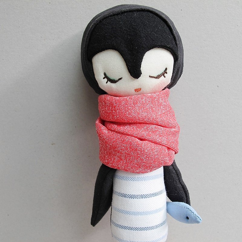 南极企鹅精灵(眼睛看下方微笑) - 玩偶/公仔 - 棉．麻 黑色