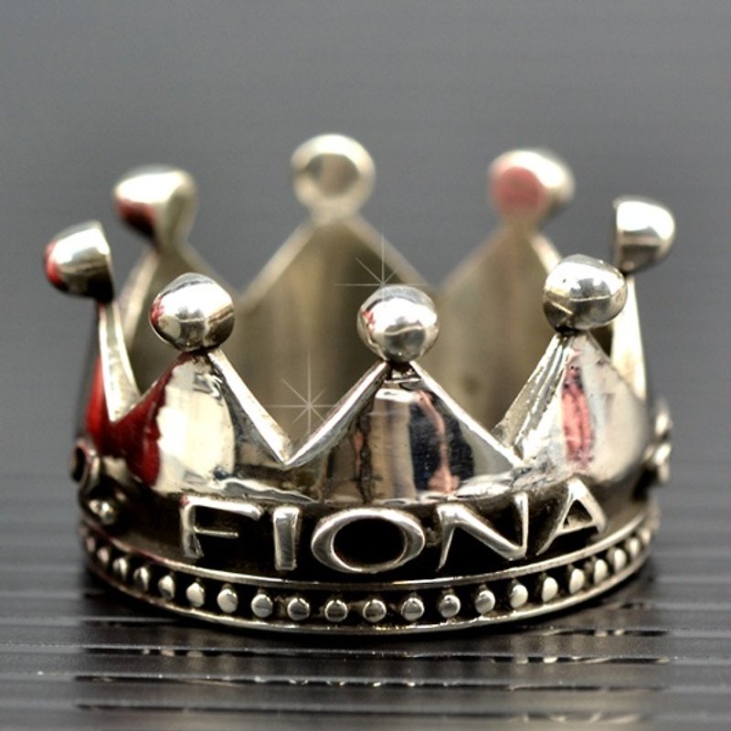 定制化.925纯银首饰 RCW00007-皇冠名字戒指 - 戒指 - 其他金属 