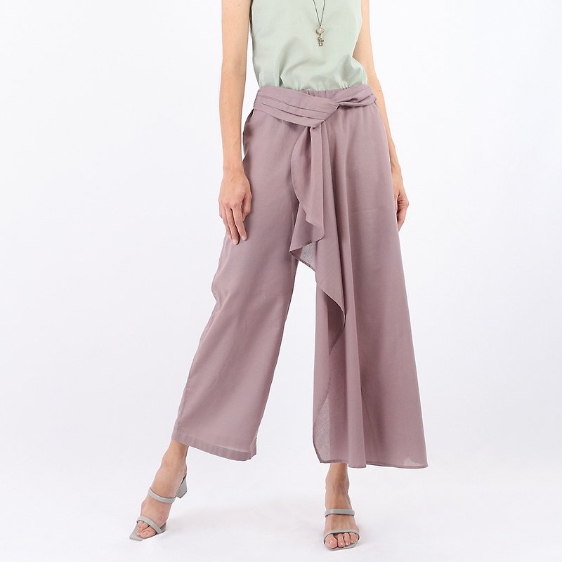 Cotton Pants, Contemporary Thai, Lanna - 女装长裤 - 棉．麻 咖啡色