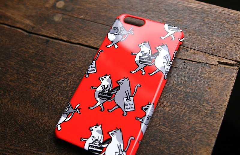 iPhoneケース　猫たち レッド - 手机壳/手机套 - 塑料 红色