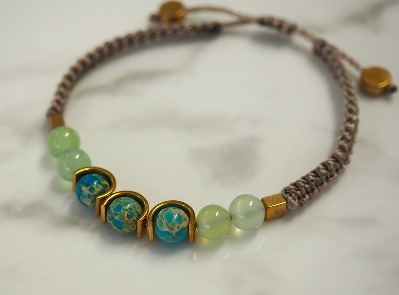 天然石珠玛瑙手绳 - 手链/手环 - 宝石 绿色