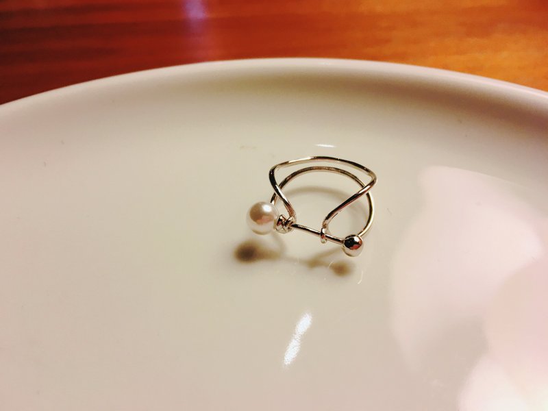 925纯银 仿珍珠纯银造型戒指 - 戒指 - 其他金属 银色