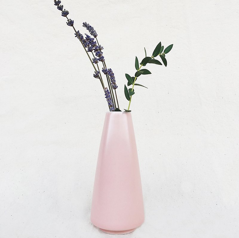 简约北欧风花器－Cylinder 嫩粉 - 花瓶/陶器 - 瓷 粉红色