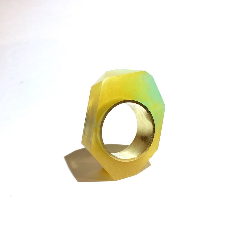 PRISMリング　ゴールド・イエローグリーン - 戒指 - 纸 黄色