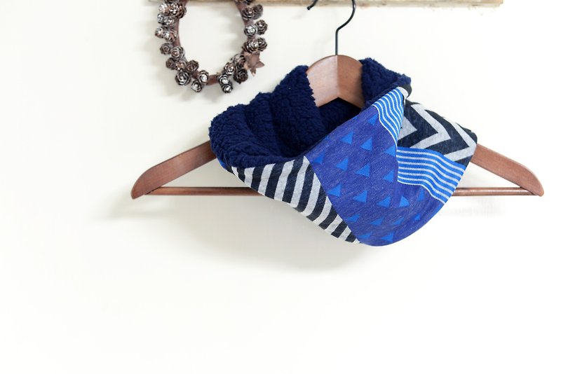 手作 － 保暖围巾 - 丝巾 - 棉．麻 蓝色