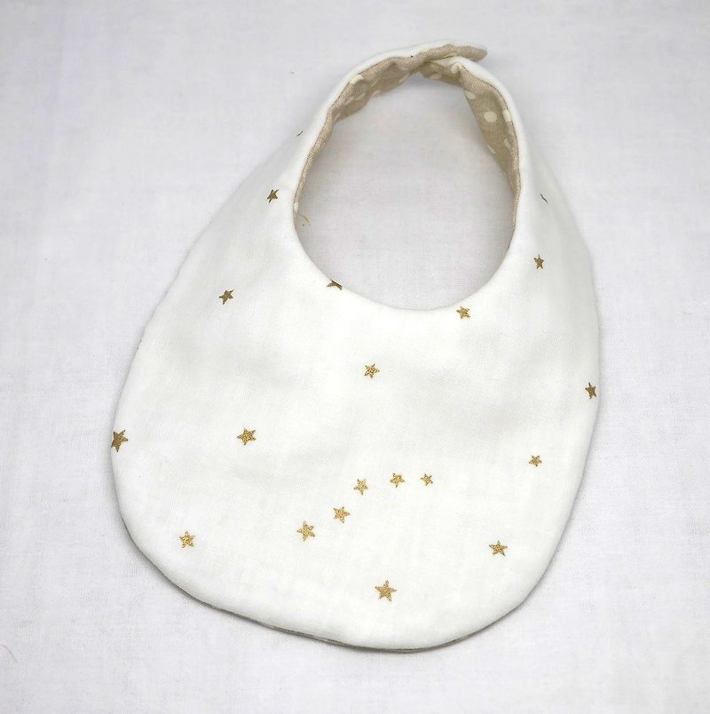 Handmade  Baby Bib - 围嘴/口水巾 - 棉．麻 白色
