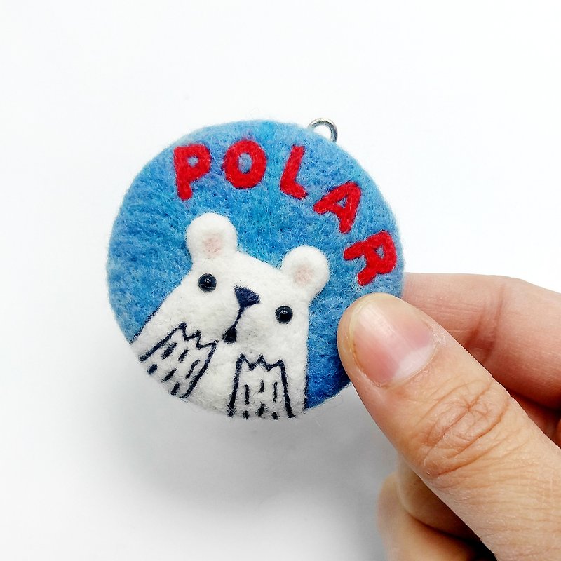 羊毛毡 有手毛噢噢POLAR熊 by WhizzzPace - 项链 - 羊毛 