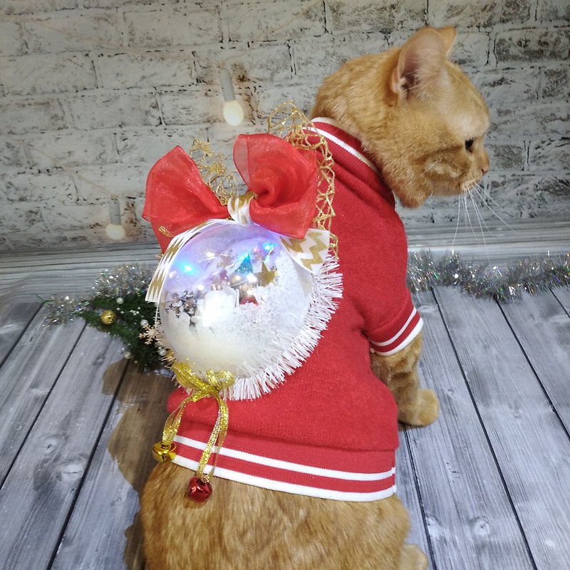 Glow Ugly Christmas Sweater | Christmas Costumes for Cat | Christmas Decor - 衣/帽 - 羊毛 红色