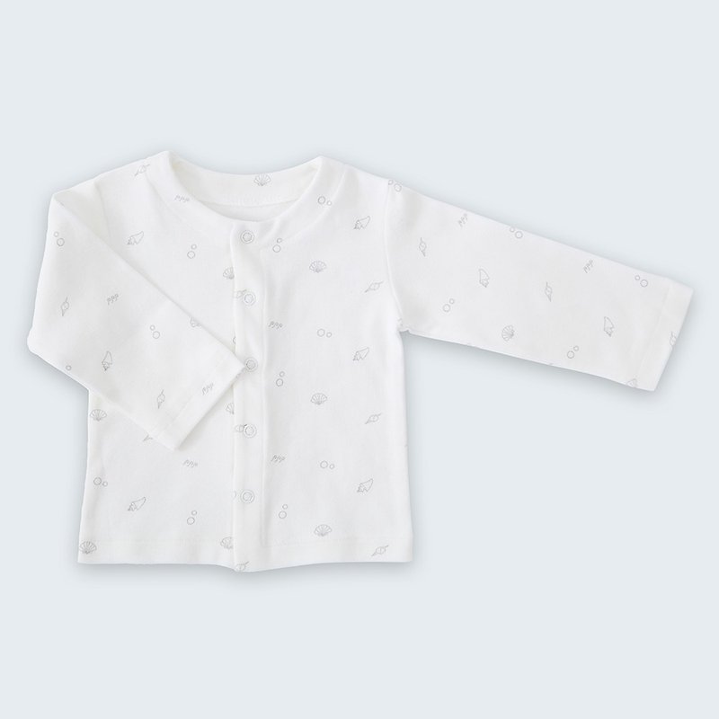 【Deux Filles有机棉】婴儿外套3~6月(灰色印花) - 童装外套 - 棉．麻 灰色