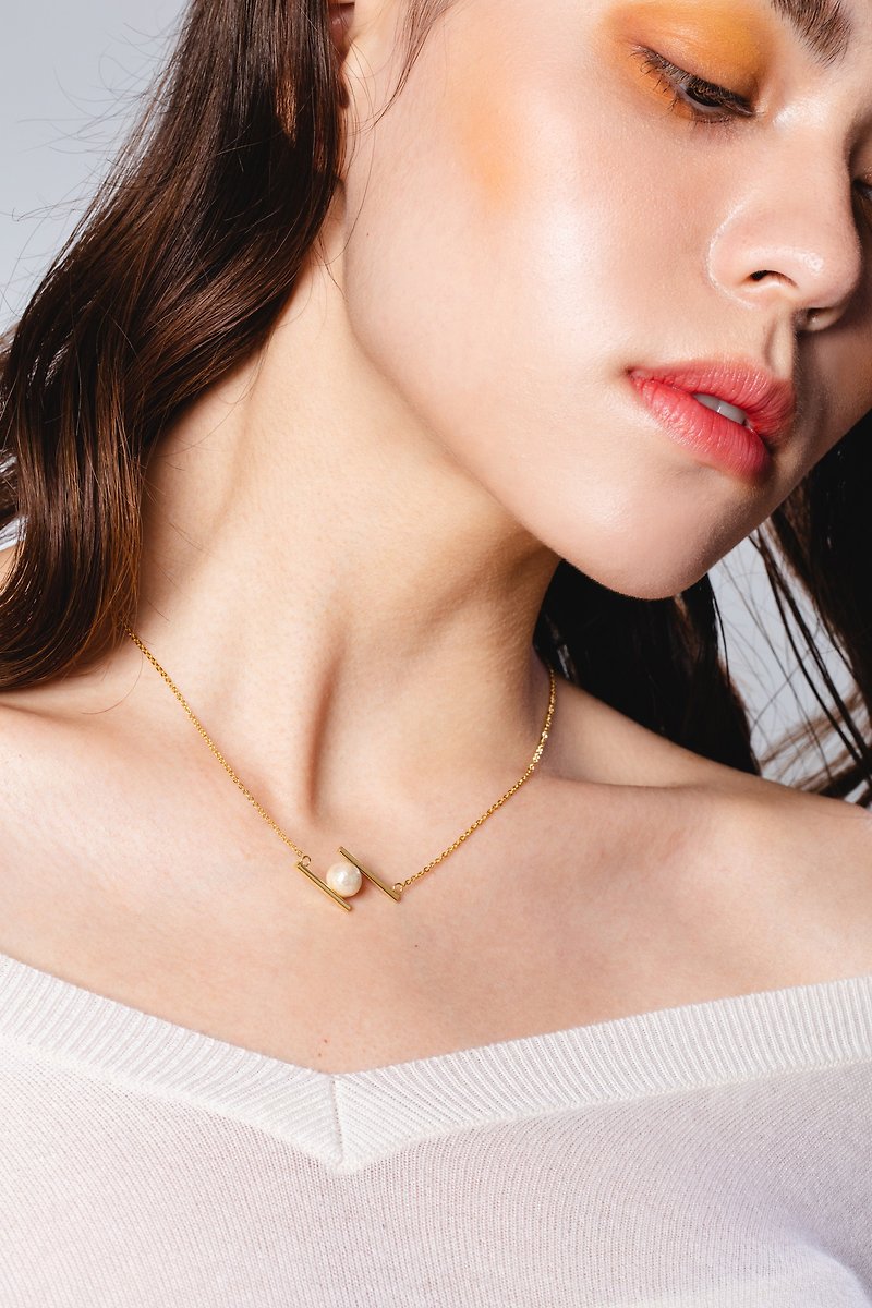 棉珍珠项链 - Balance - 项链 - 其他金属 金色