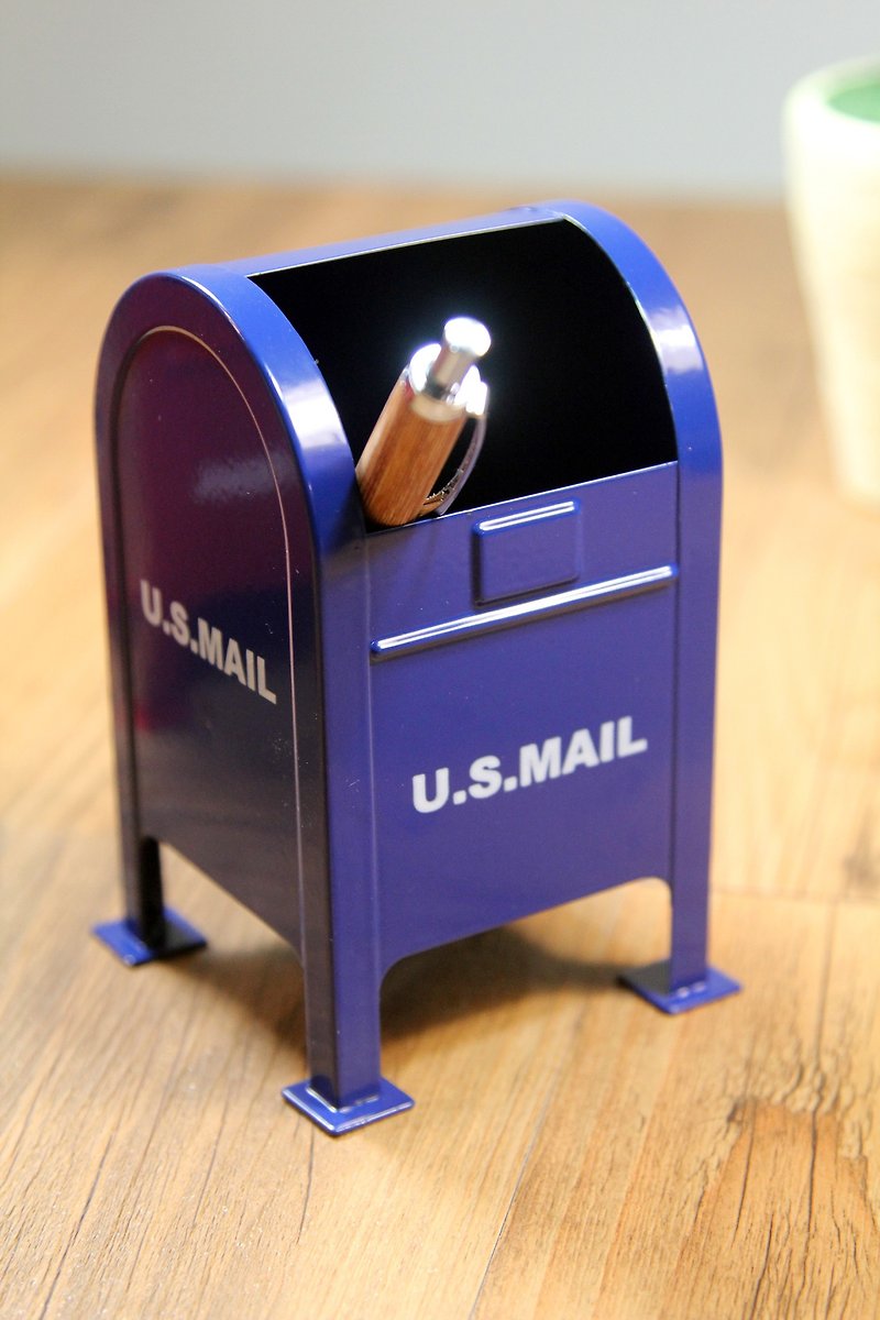 SUSS-日本Magnets 美国复古邮筒造型收纳笔筒/笔盒(蓝) - 笔筒/笔座 - 其他金属 蓝色