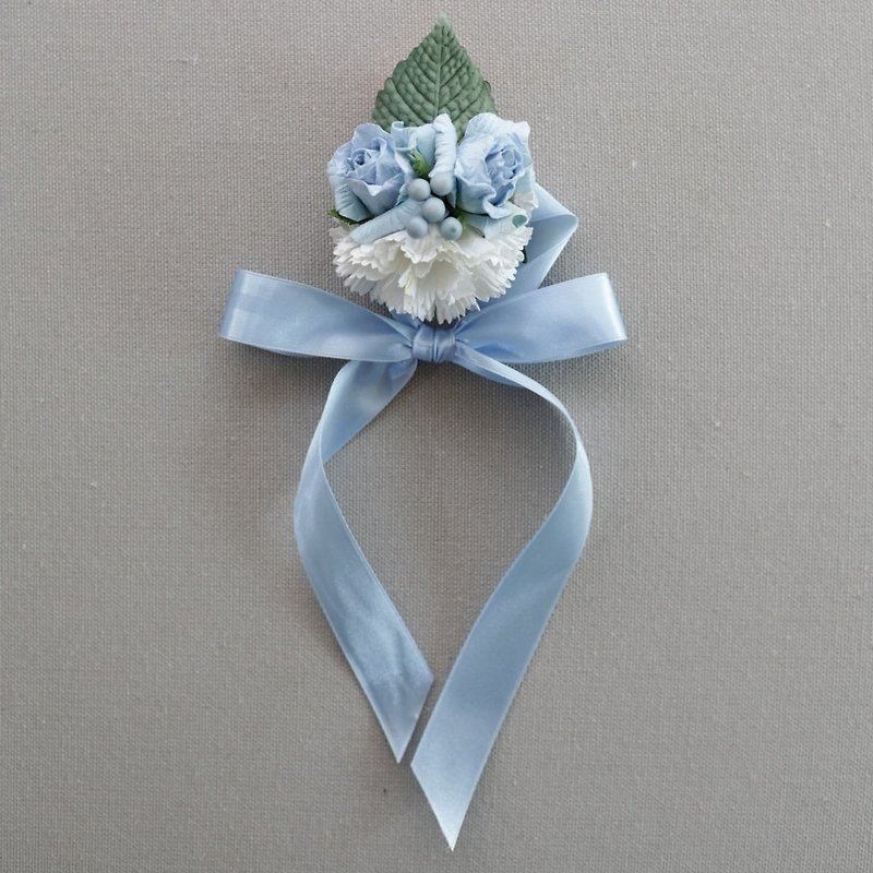 BB202 : Bridesmaids Bracelet/Corsage, Blue Grey - 手链/手环 - 纸 蓝色